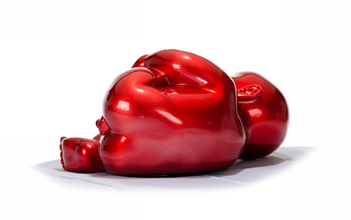 XD0054 Modern Red Baby Playing Sculpture