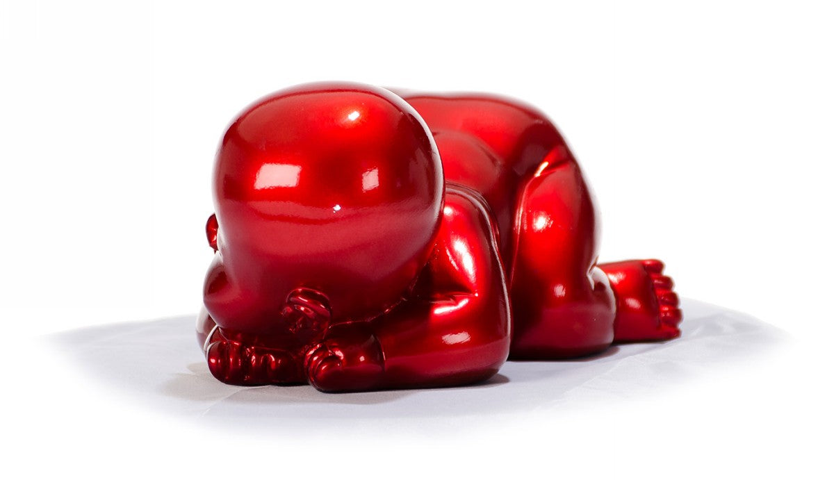 XD0052 Modern Red Baby Sleeping Sculpture