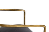 Modrest Baird Modern Grey Velvet and Brass Counter Chair