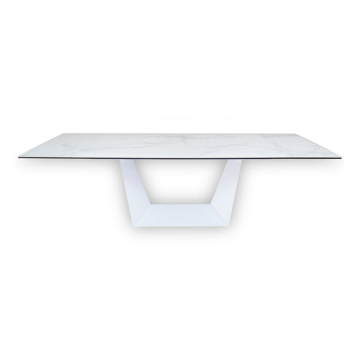 Baldwin Modern White Ceramic Extendable Dining Table