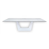 Baldwin Modern White Ceramic Extendable Dining Table