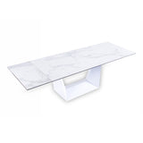 Baldwin Modern White Ceramic Extendable Dining Table