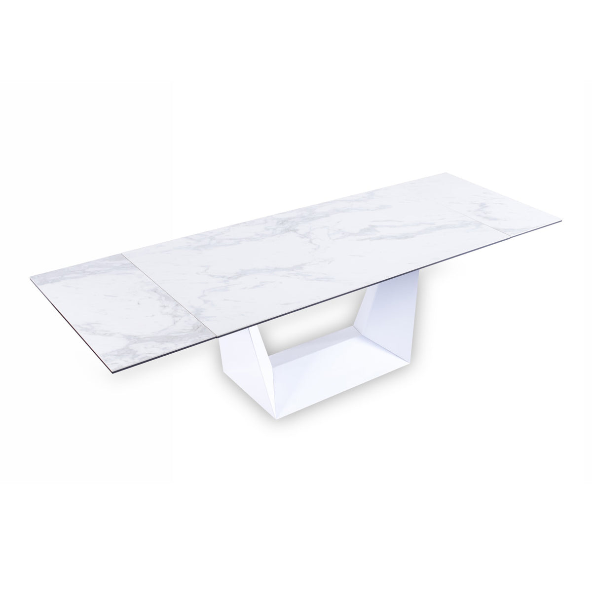 Baldwin Modern White Ceramic Extendable Dining Table