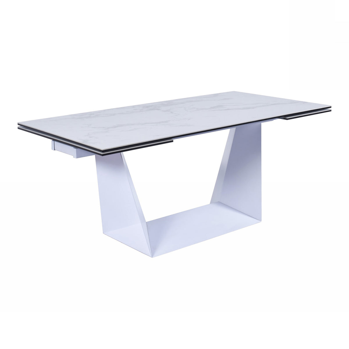Baldwin Modern White Ceramic Extendable Dining Table