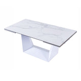 Baldwin Modern White Ceramic Extendable Dining Table