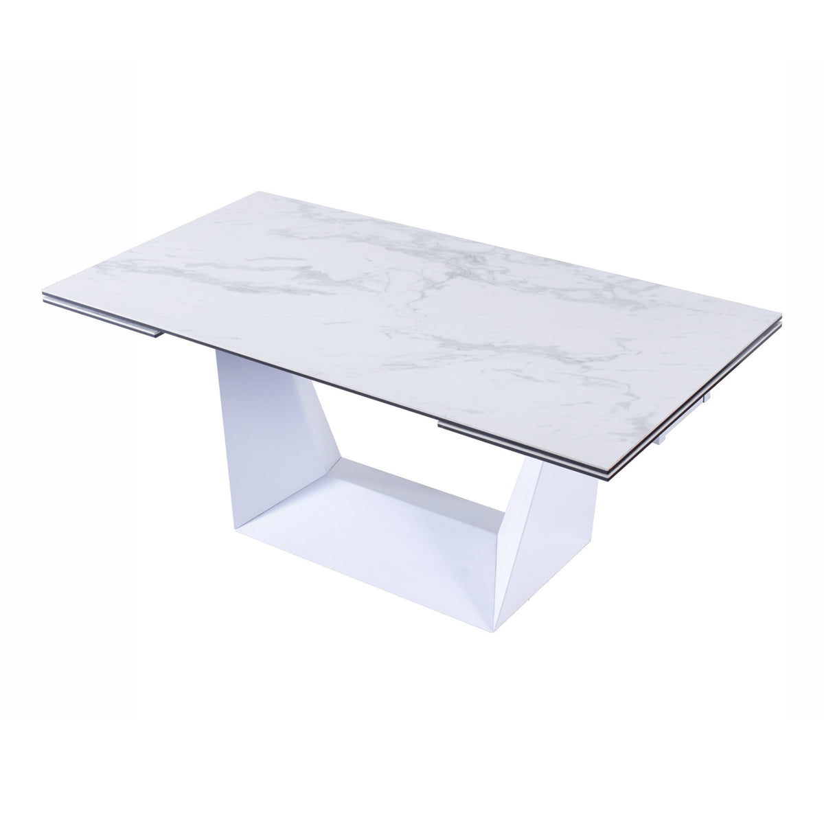 Baldwin Modern White Ceramic Extendable Dining Table