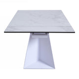 Baldwin Modern White Ceramic Extendable Dining Table