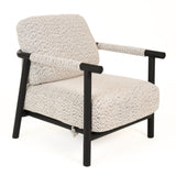 Balko Modern Grey Fabric + Black Accent Chair