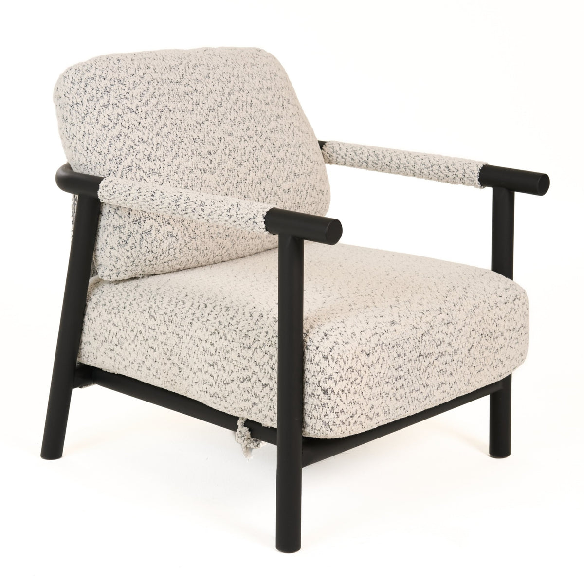 Balko Modern Grey Fabric + Black Accent Chair