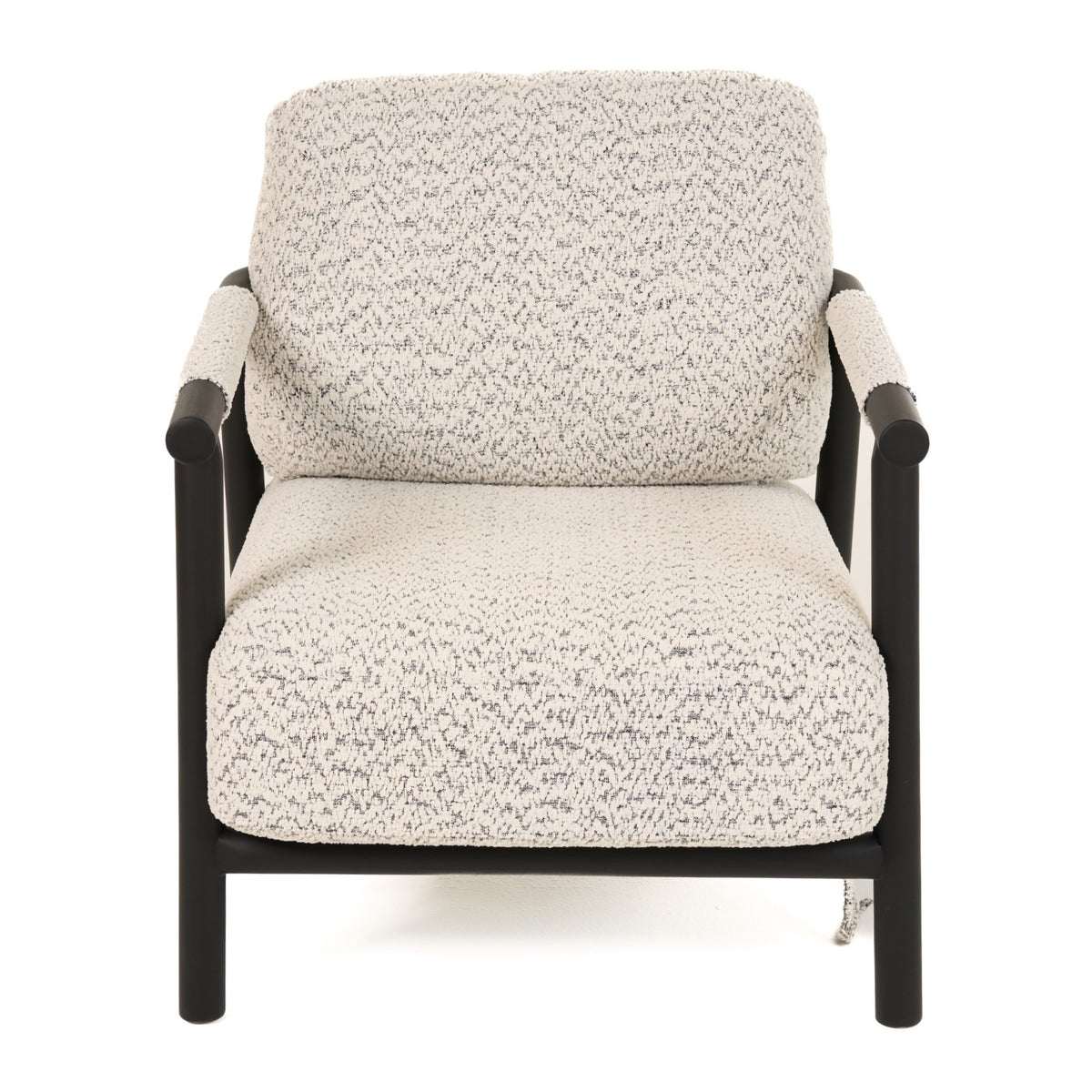 Balko Modern Grey Fabric + Black Accent Chair