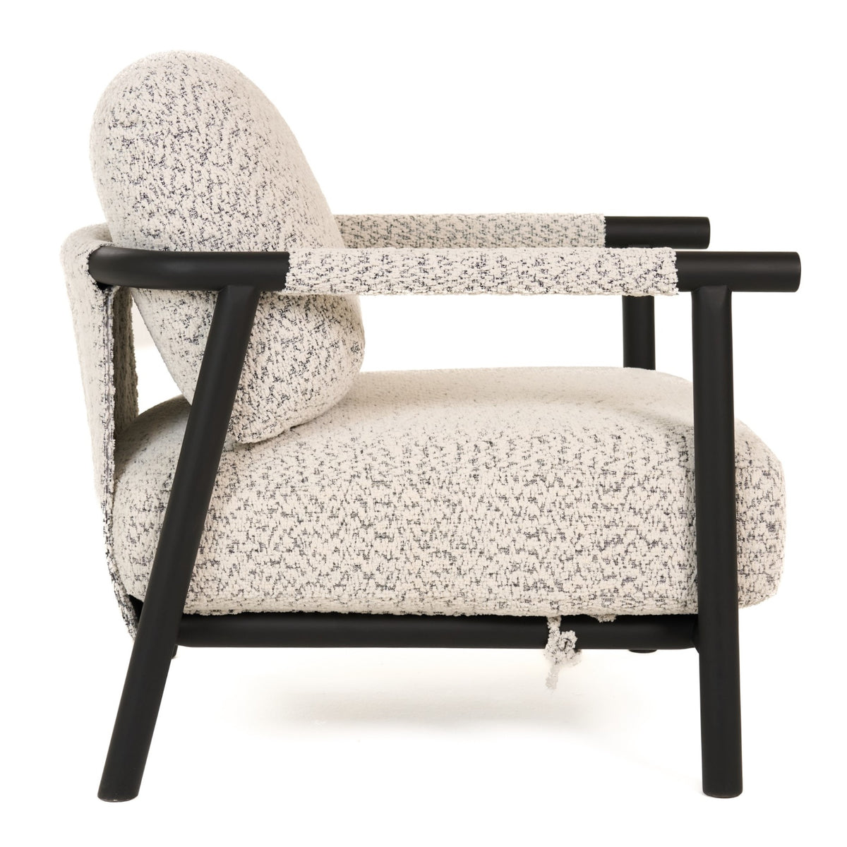 Balko Modern Grey Fabric + Black Accent Chair