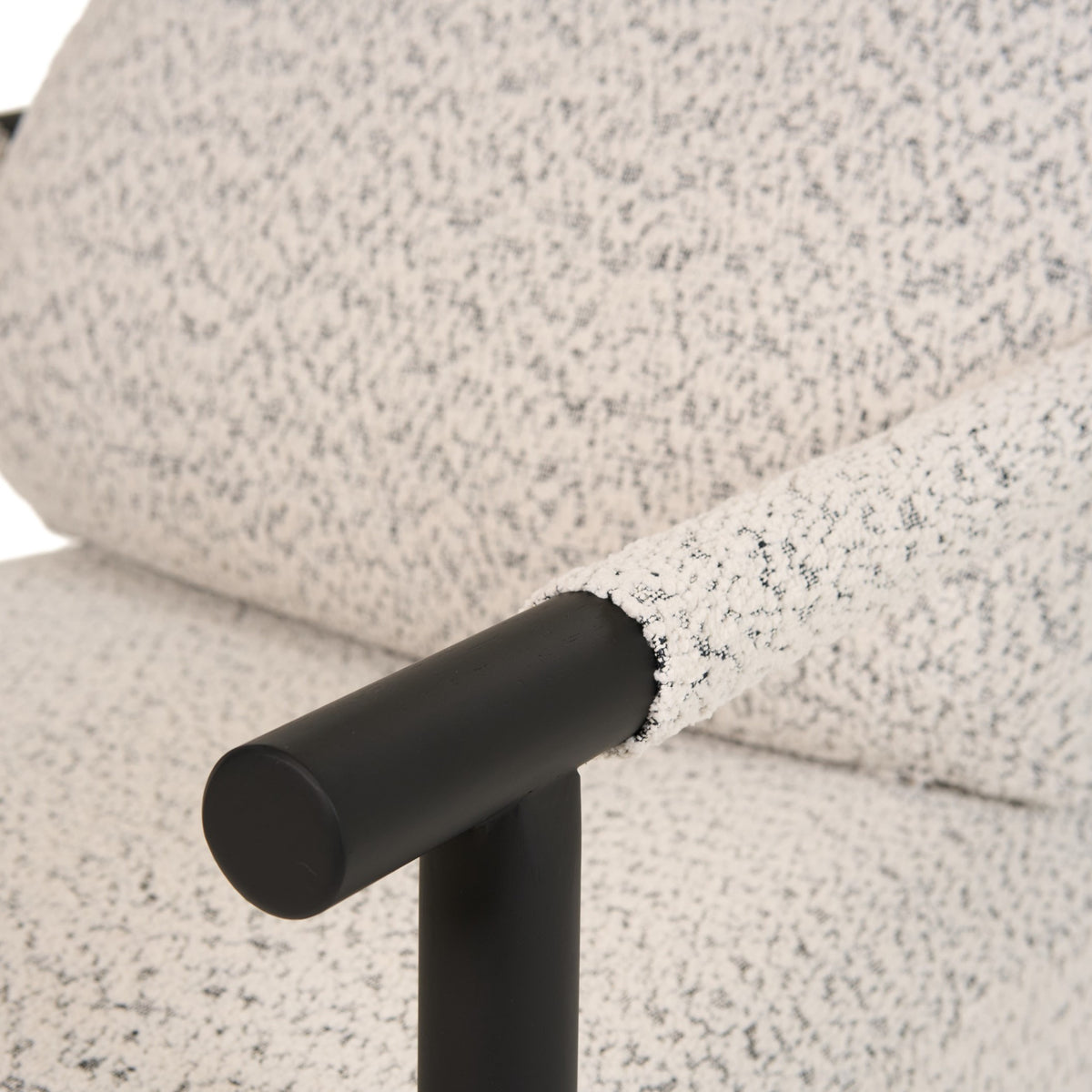 Balko Modern Grey Fabric + Black Accent Chair