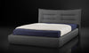 Barista Eastern King Italian Modern Dark Blue Upholstered Bed