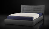 Barista Eastern King Italian Modern Dark Blue Upholstered Bed