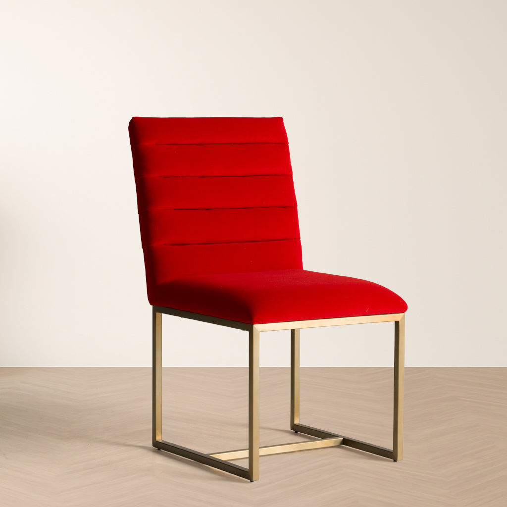 Barker Modern Bright Orange & Brush Gold Dining Chair (Set of 2)
