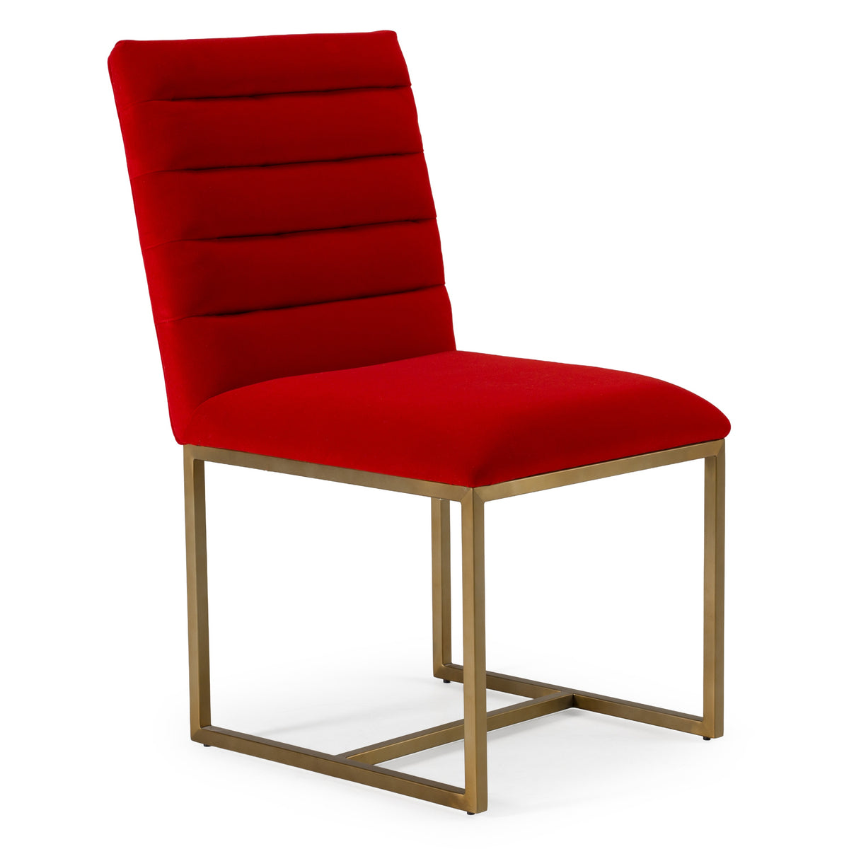 Barker Modern Bright Orange & Brush Gold Dining Chair (Set of 2)