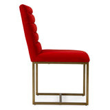Barker Modern Bright Orange & Brush Gold Dining Chair (Set of 2)