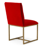Barker Modern Bright Orange & Brush Gold Dining Chair (Set of 2)