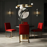 Barker Modern Bright Orange & Brush Gold Dining Chair (Set of 2)