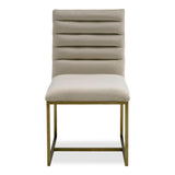 Barker Modern Beige & Brush Gold Dining Chair (Set of 2)