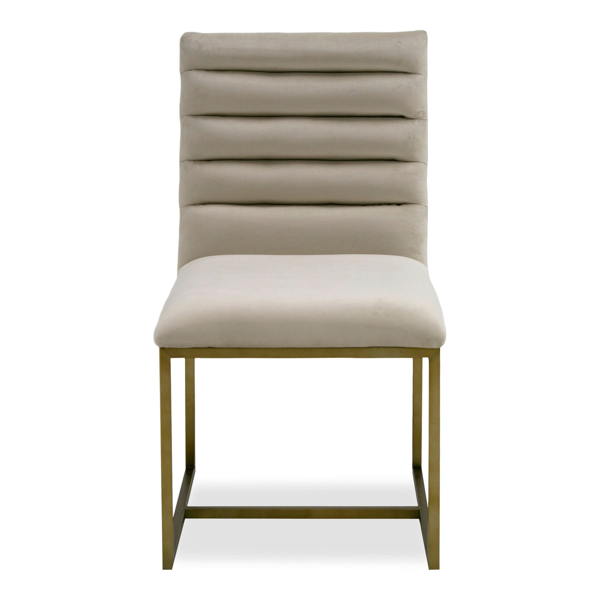Barker Modern Beige & Brush Gold Dining Chair (Set of 2)