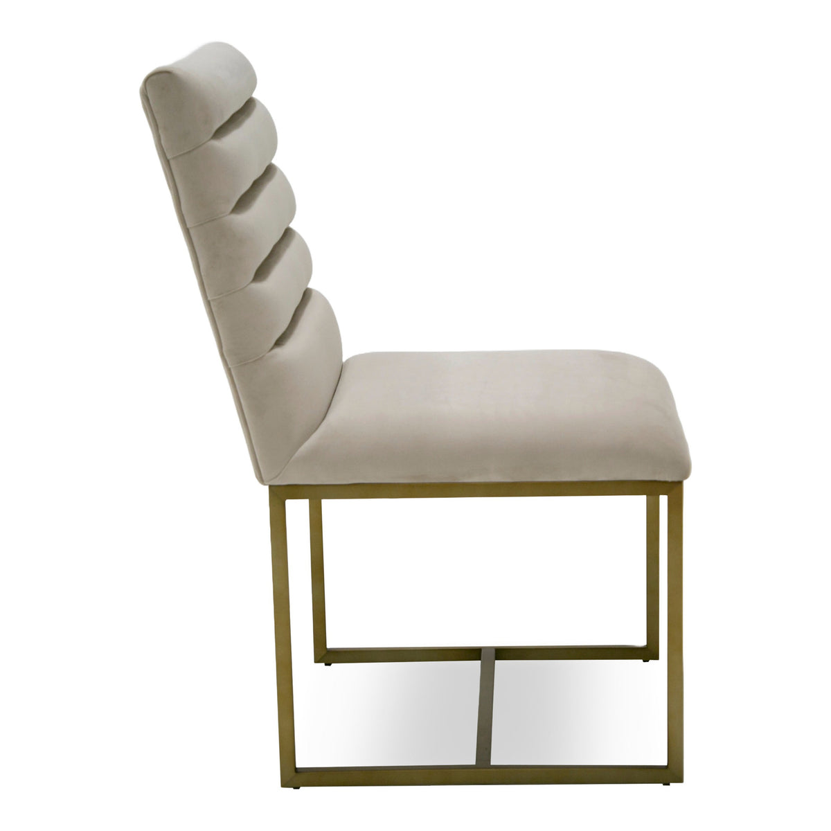 Barker Modern Beige & Brush Gold Dining Chair (Set of 2)