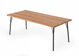 Barnum Industrial Oak and Black Iron Live Edge Dining Table