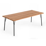 Barnum Industrial Oak and Black Iron Live Edge Dining Table