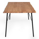 Barnum Industrial Oak and Black Iron Live Edge Dining Table