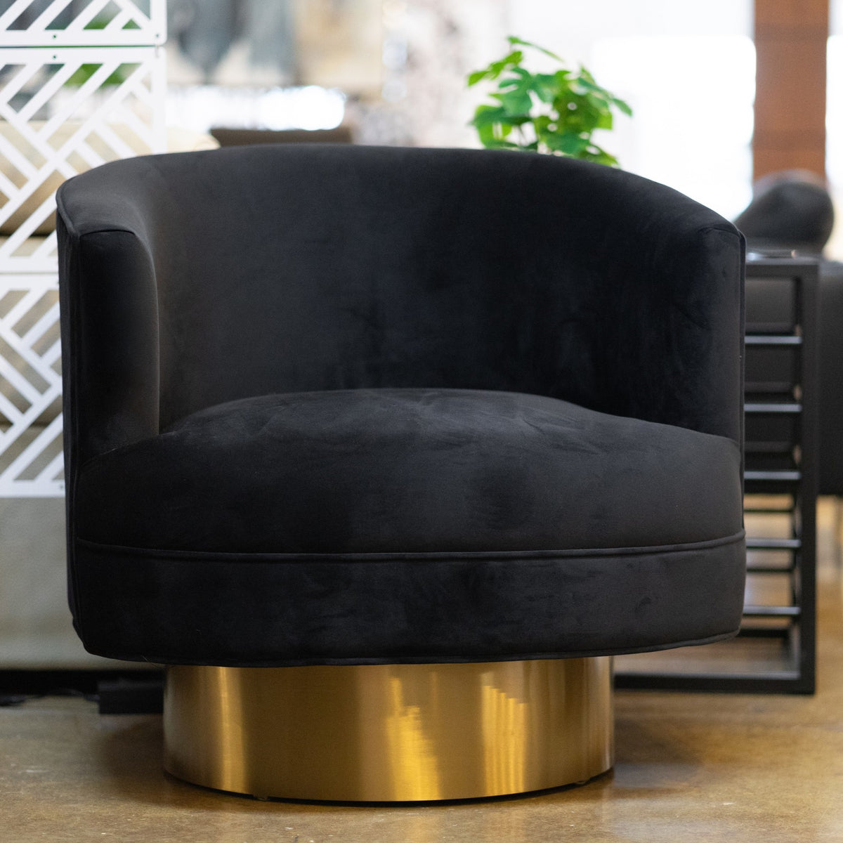 Basalt Modern Black Fabric Accent Chair