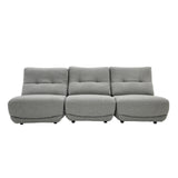 Basil Modern Grey Fabric Small Sofa With 3 Electric Recliners