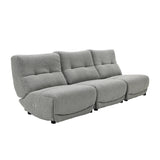 Basil Modern Grey Fabric Small Sofa With 3 Electric Recliners