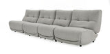 Basil Modern Grey Fabric Small Electric Recliner Chair