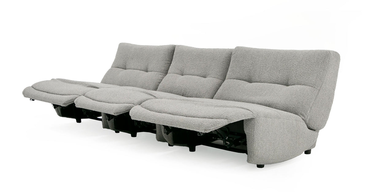 Basil Modern Grey Fabric Small Electric Recliner Chair
