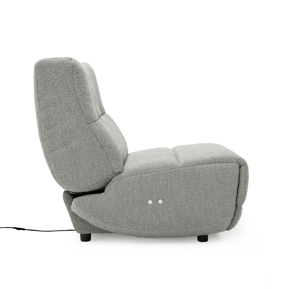 Basil Modern Grey Fabric Small Electric Recliner Chair
