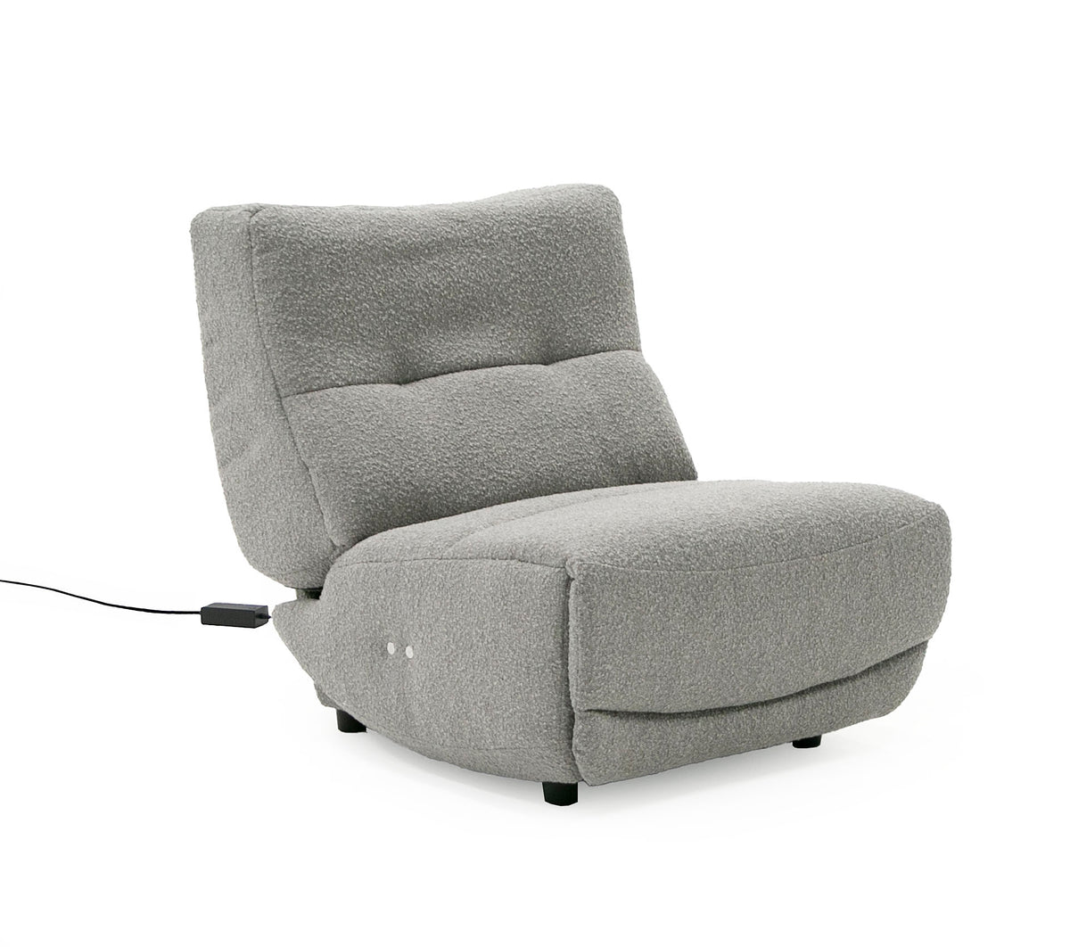 Basil Modern Grey Fabric Small Electric Recliner Chair