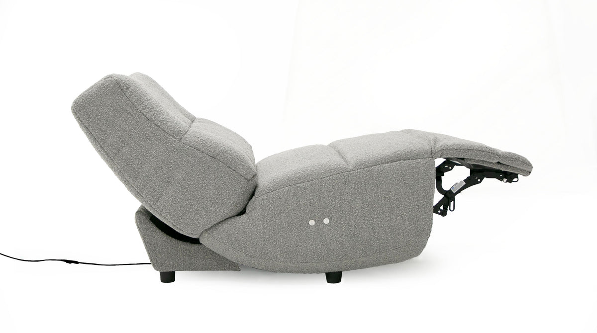 Basil Modern Grey Fabric Small Electric Recliner Chair