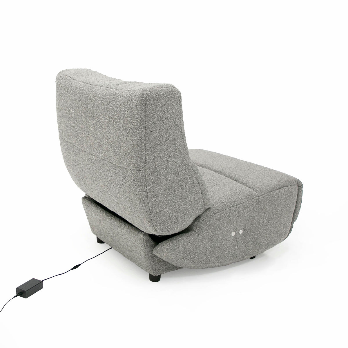Basil Modern Grey Fabric Small Electric Recliner Chair