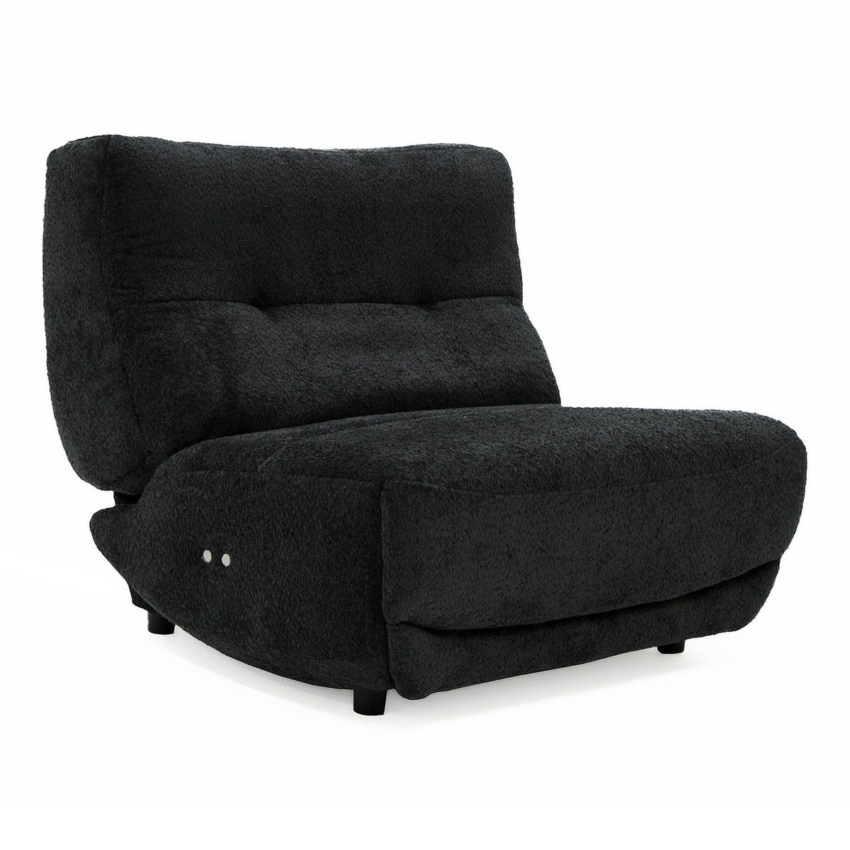 Basil Modern Black Fabric Small Electric Recliner Chair