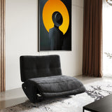 Basil Modern Black Fabric Small Electric Recliner Chair