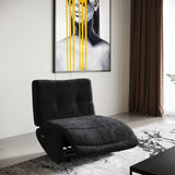 Basil Modern Black Fabric Small Sofa With 3 Electric Recliners