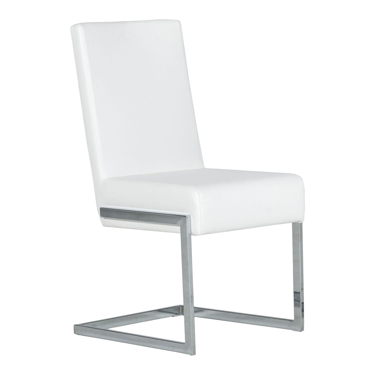 Batavia Modern White & Stainless Steel Dining Chair (Set of 2)