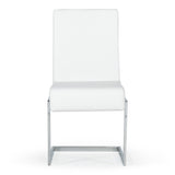 Batavia Modern White & Stainless Steel Dining Chair (Set of 2)