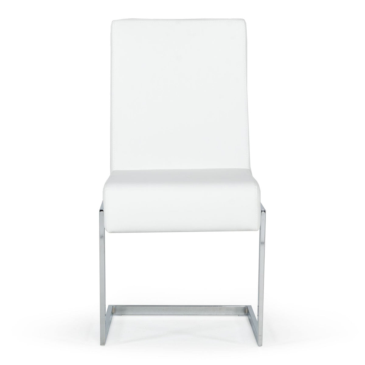 Batavia Modern White & Stainless Steel Dining Chair (Set of 2)