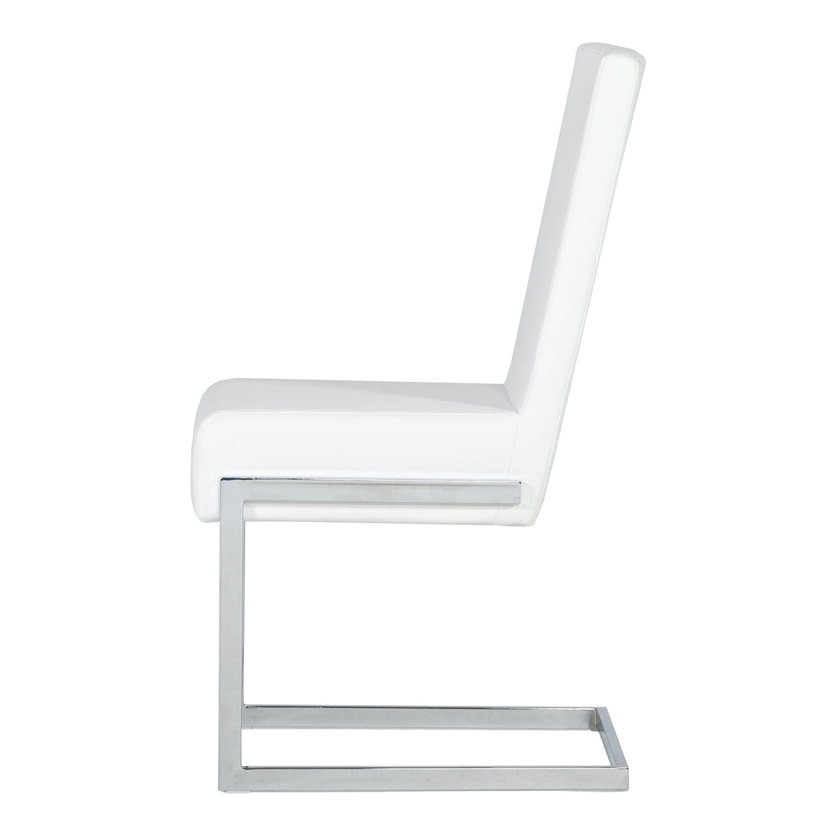 Batavia Modern White & Stainless Steel Dining Chair (Set of 2)