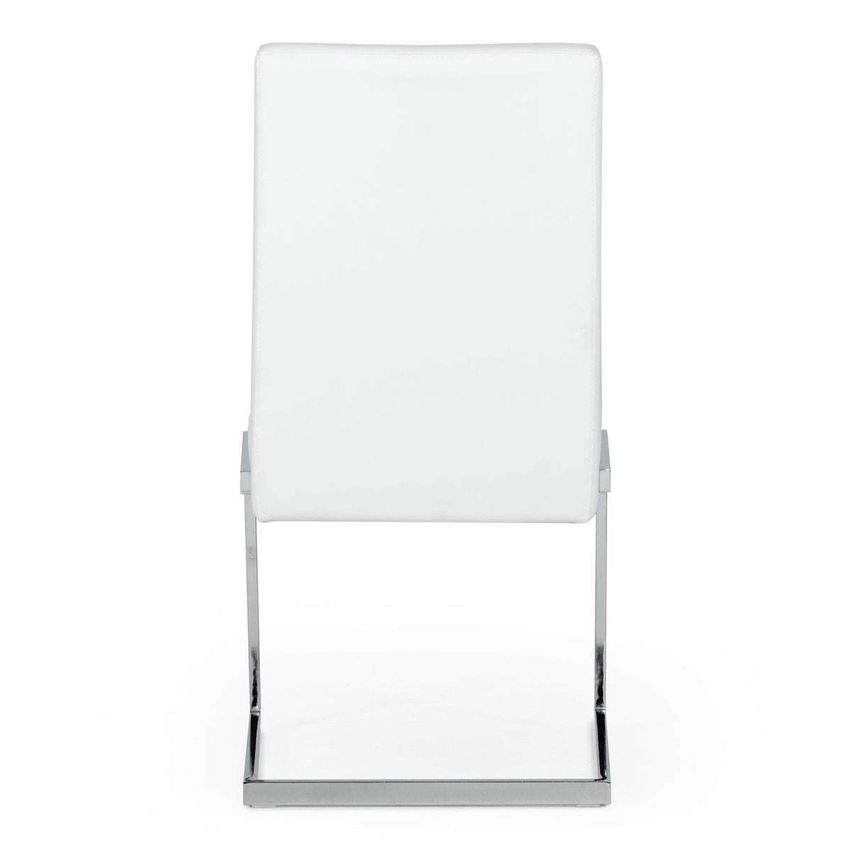 Batavia Modern White & Stainless Steel Dining Chair (Set of 2)