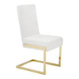 Batavia Modern White & Gold Dining Chair (Set of 2)