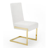 Batavia Modern White & Gold Dining Chair (Set of 2)