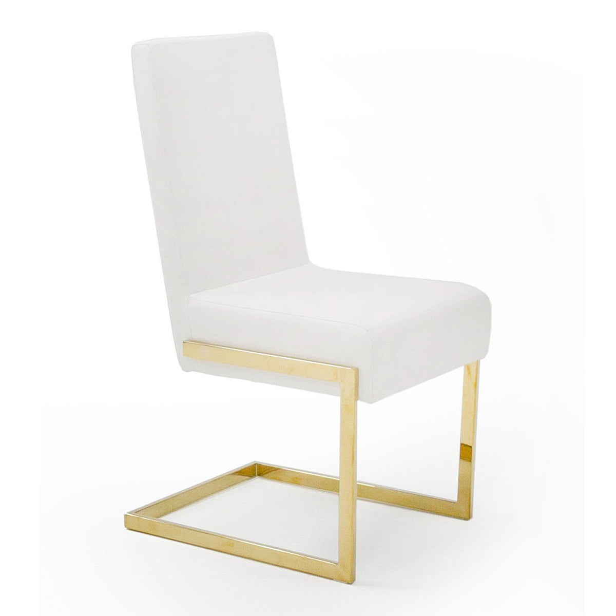 Batavia Modern White & Gold Dining Chair (Set of 2)
