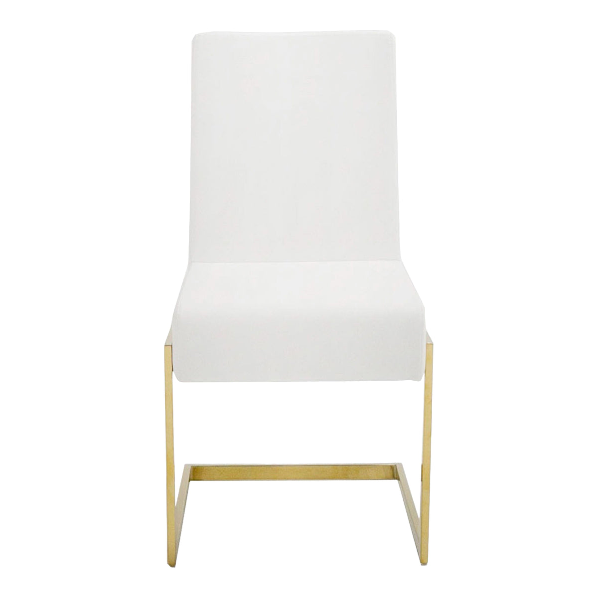 Batavia Modern White & Gold Dining Chair (Set of 2)